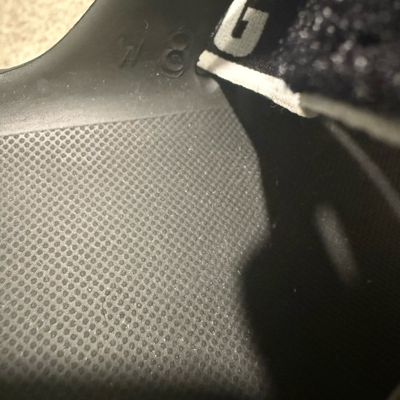 UGG Black Slide Sandals with White Accents - Picture 3 of 3